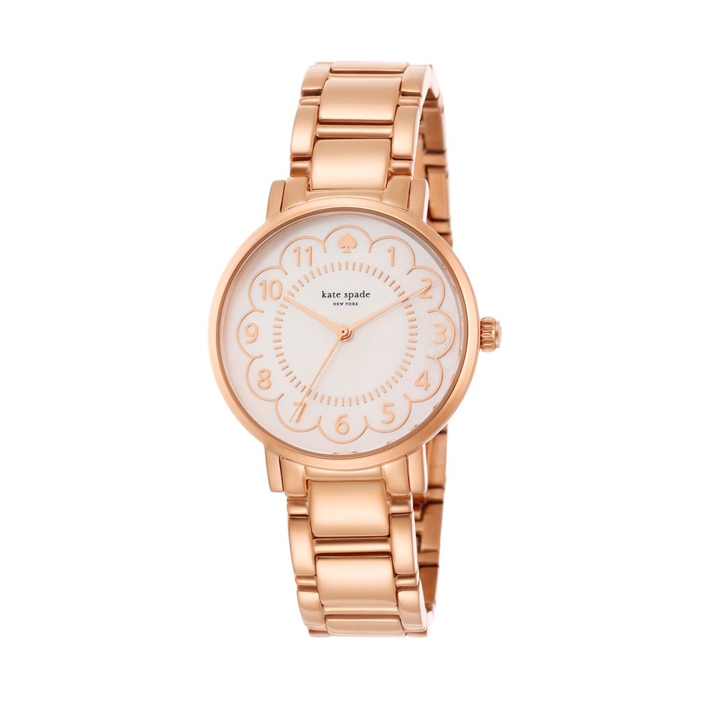 Kate Spade Gramercy rose gold scalloped watch